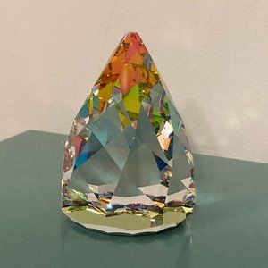 Faceted Crystal Paperweight Vintage Swarovski